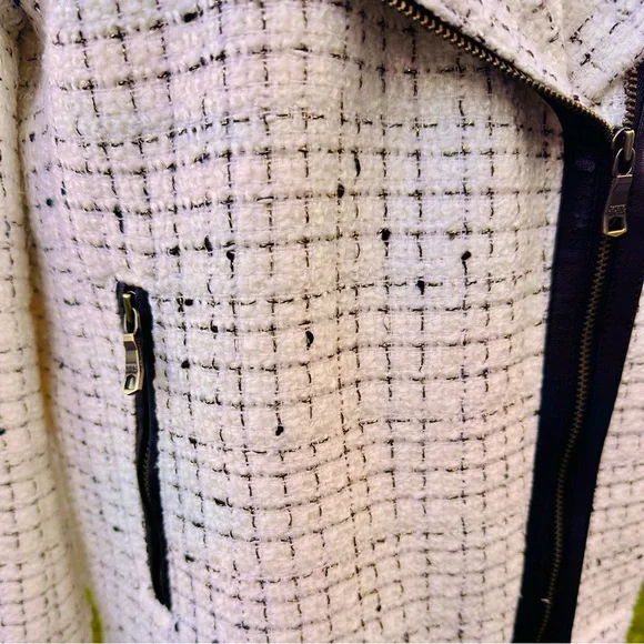 Banana Republic Factory BOUCLÉ MOTO IVORY PETITE JACKET - Picture 13 of 16